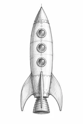 Рисунок карандашом: космолет